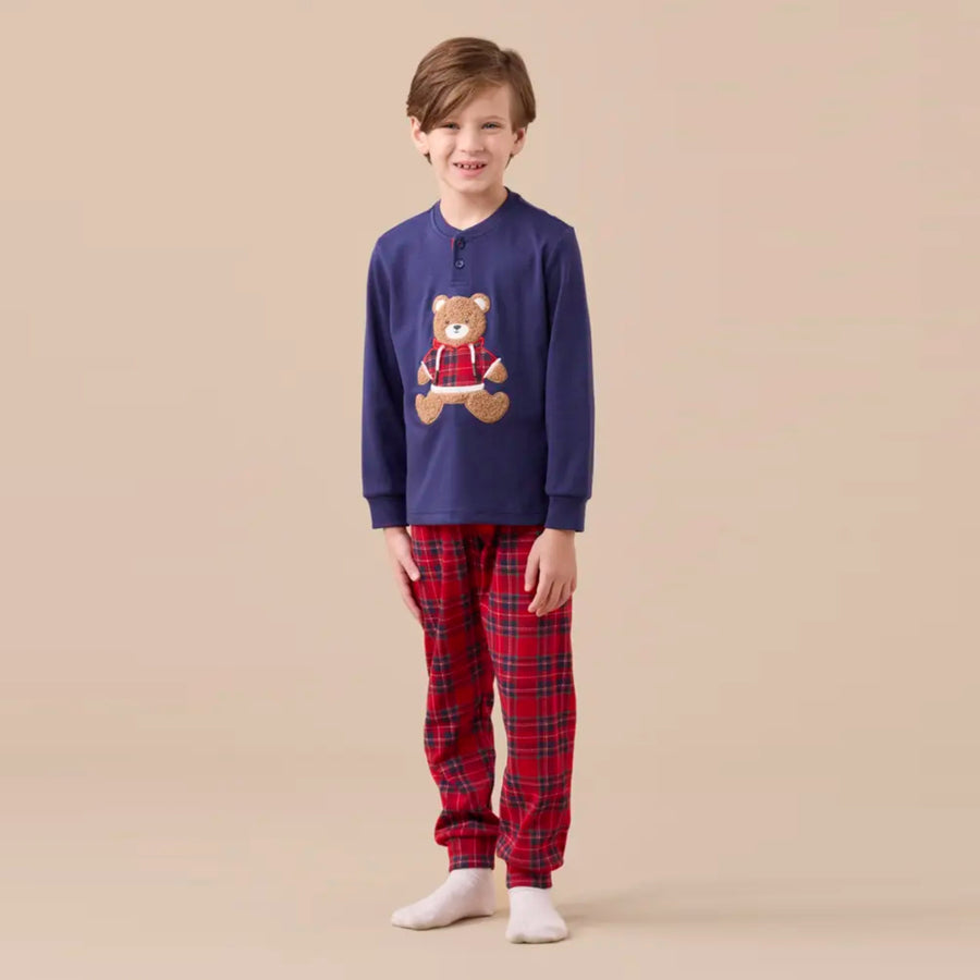 Pigiama bimbo unisex orsetto scozzese - FE2596