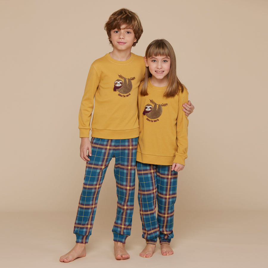 Pigiama bambino\a Noidìnotte caldo cotone con bradipo - FE2280