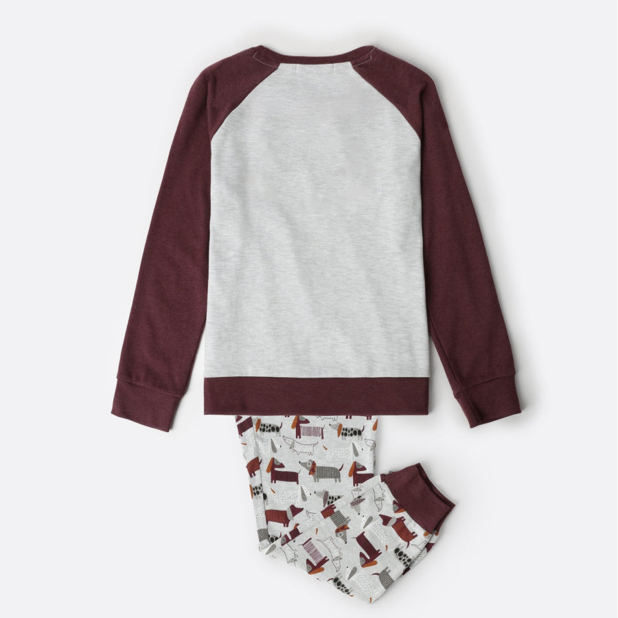 63354-0 - pigiama bimba caldo cotone bassotto con polsini