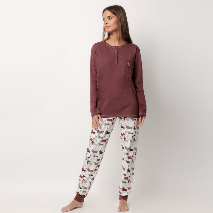 63622-0 - Pigiama caldo cotone dog con polsini