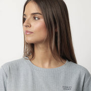63655-0 - Pigiama donna in felpa e modale con polsini