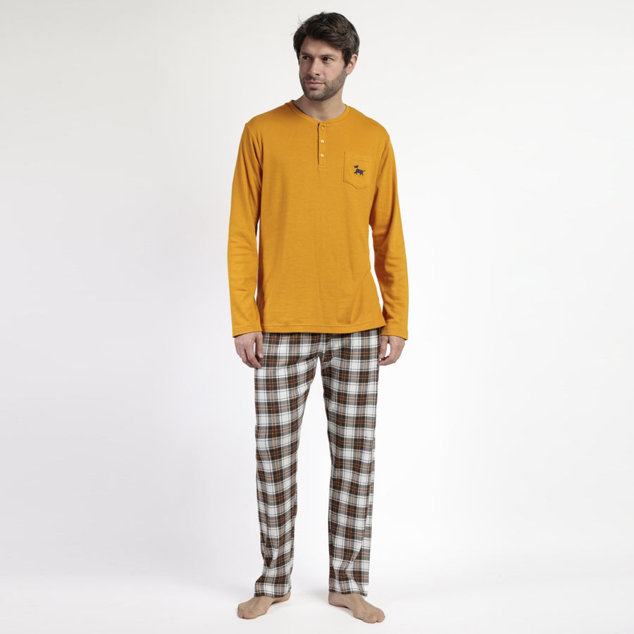 63786-0 - pigiama uomo caldo cotone dog senza polsini