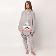 67279-0 - Vestaglia gufetto in coral con zip