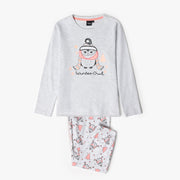 63351-0 - pigiama bimba caldo cotone Gufetto con polsini