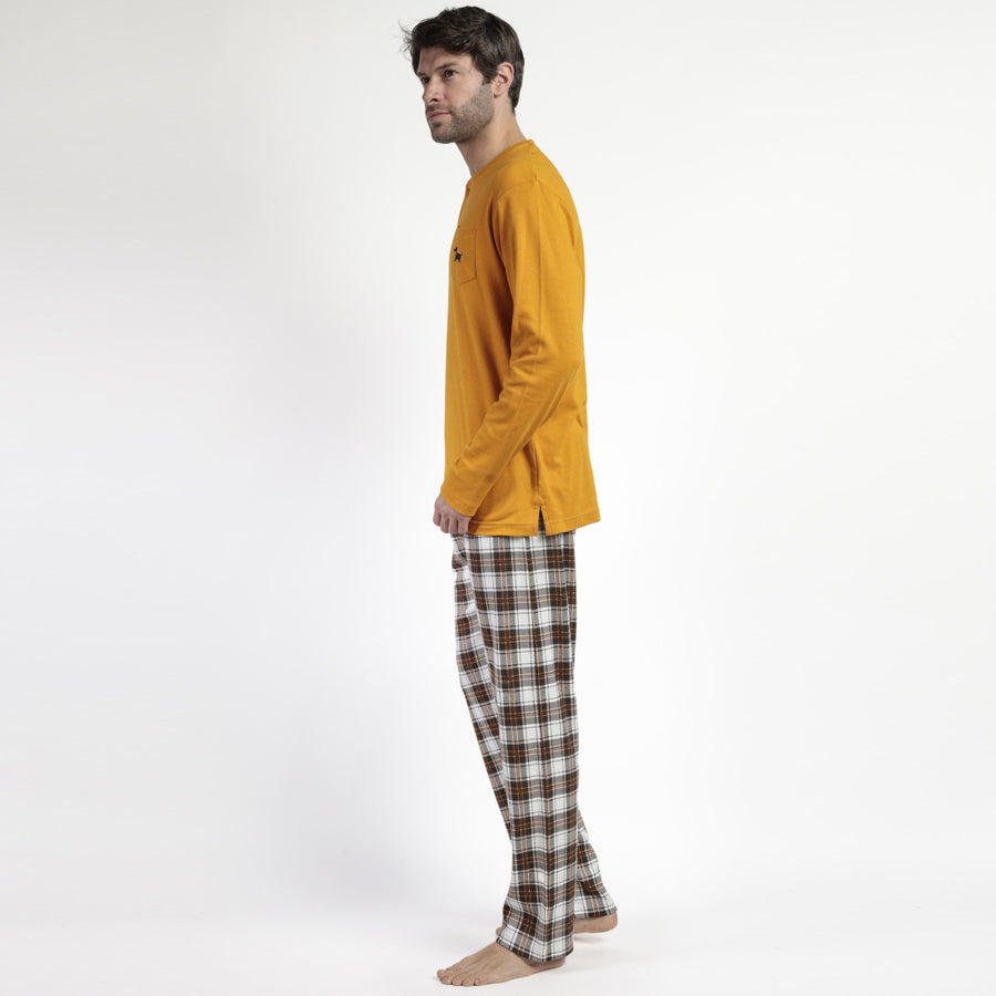 63786-0 - pigiama uomo caldo cotone dog senza polsini