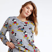 Pigiama modello tuta in morbido coral con polsini Mickey e Minnie - 60572-0