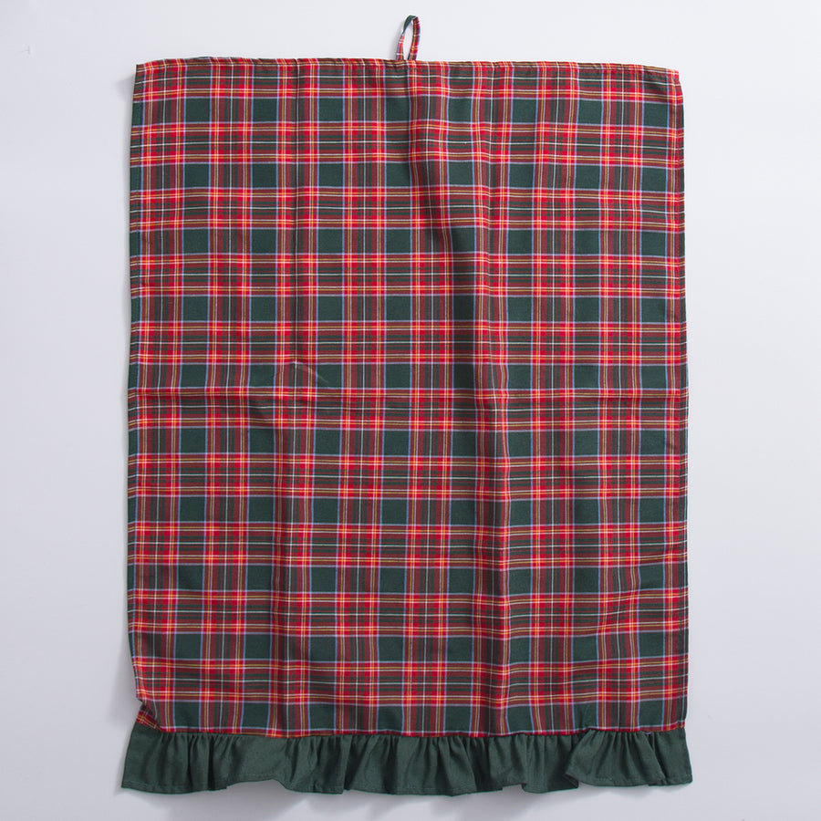 Strofinaccio tartan in cotone 100% con rouche - STROFINACCIO TARTAN