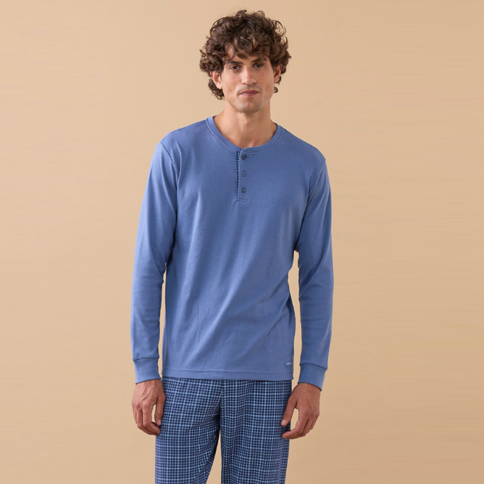 FC3314AB - Pigiama caldo cotone pantalone lungo con polsino