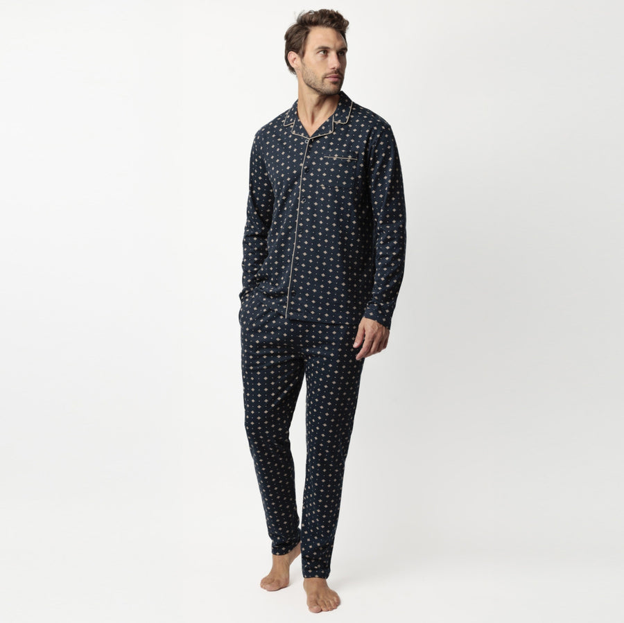 63770-0 - Pigiama uomo in caldo cotone aperto avanti