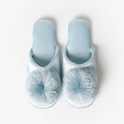 69041-0 - Ciabatte in raso con pompon