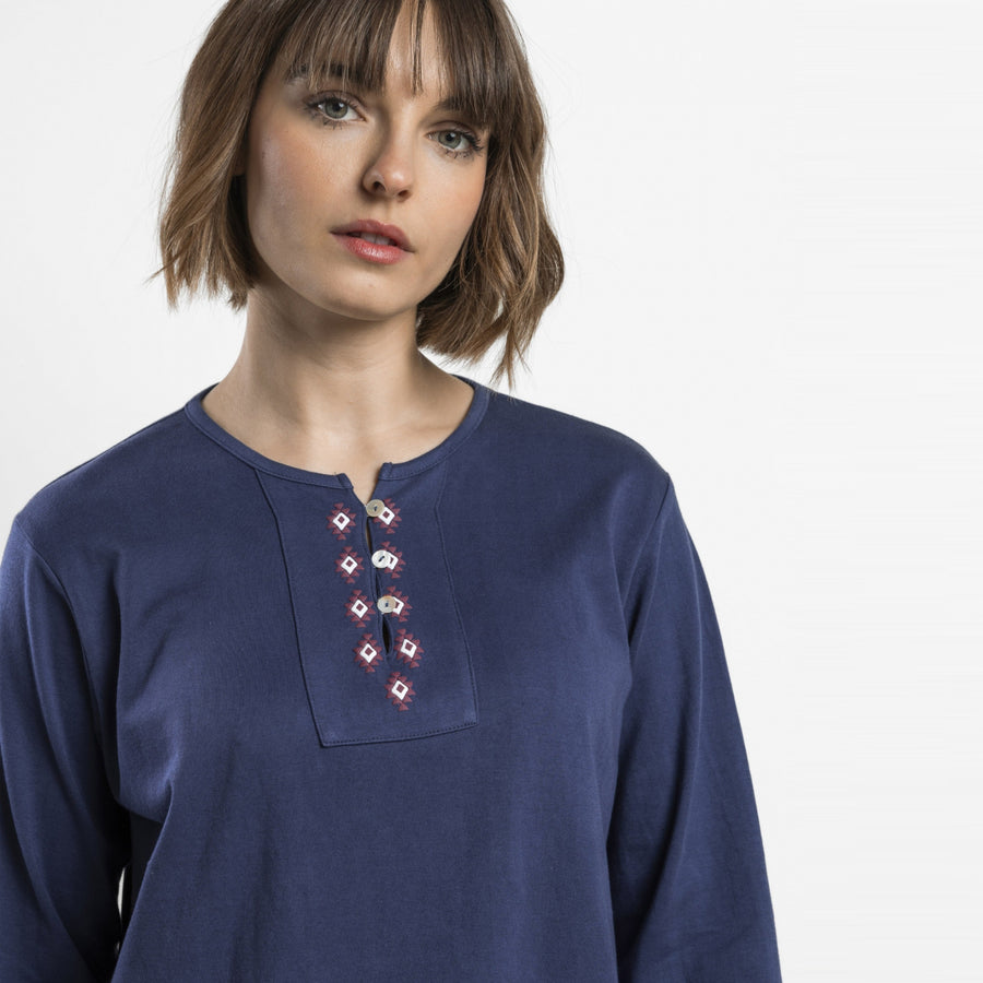 64967-0 - Pigiama in maglia interlock di cotone con maniche lunghe