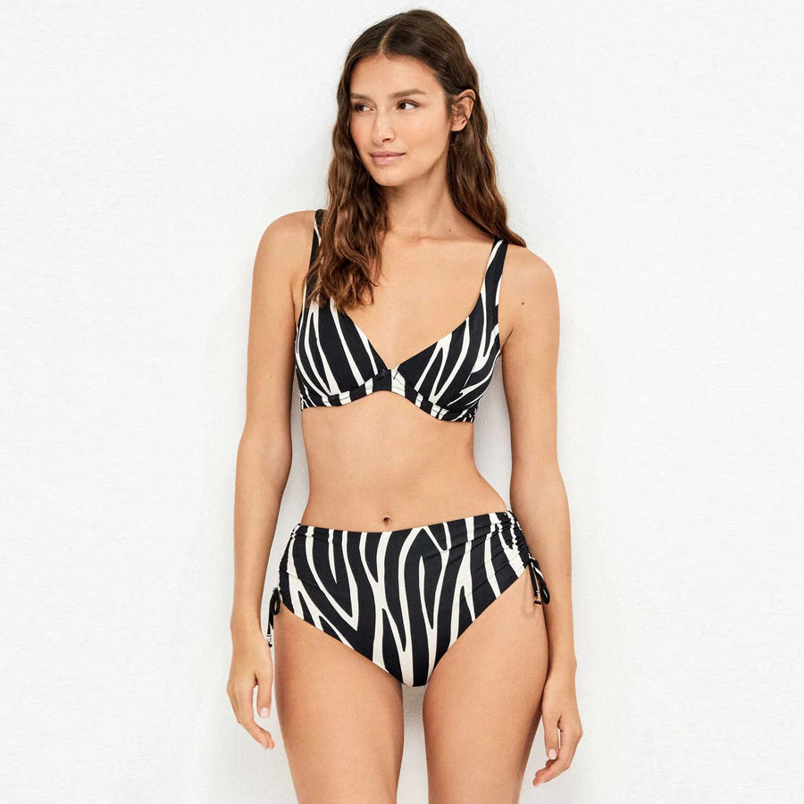 Costume due pezzi con slip vita alta regolabile e reggiseno con ferretto - 2/30276