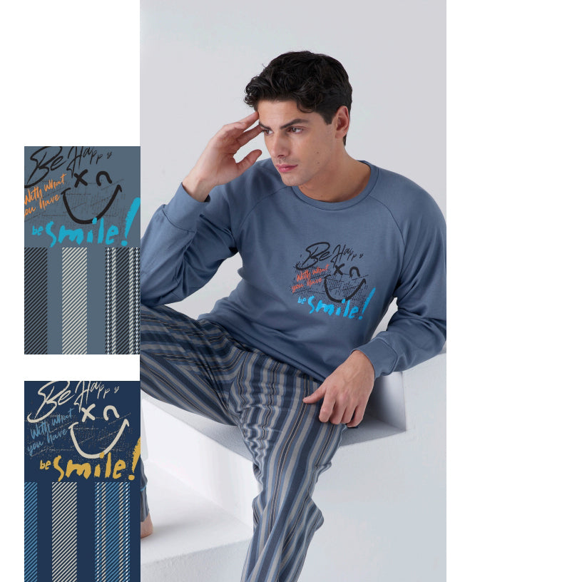 4055L - Pigiama uomo girocollo