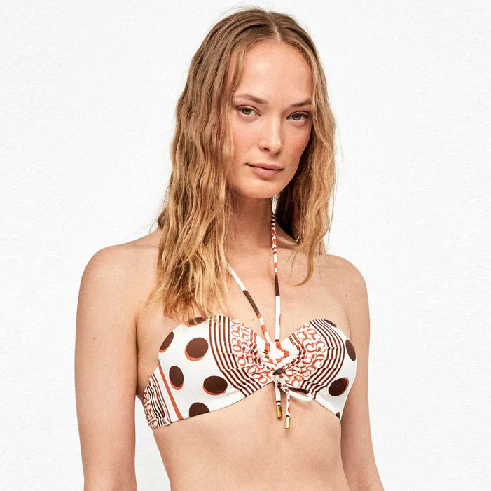 Costume due pezzi con slip vita alta regolabile e reggiseno a fascia - 2/30300
