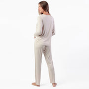 63646-0 - Pigiama in modal con collo in raso