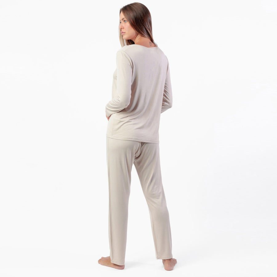 63646-0 - Pigiama in modal con collo in raso