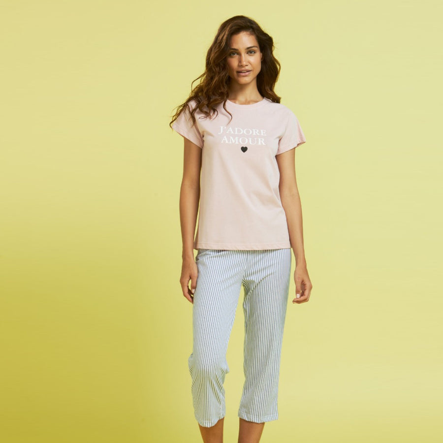 Pigiama donna manica corta pantalone pescatora - FA7726AS