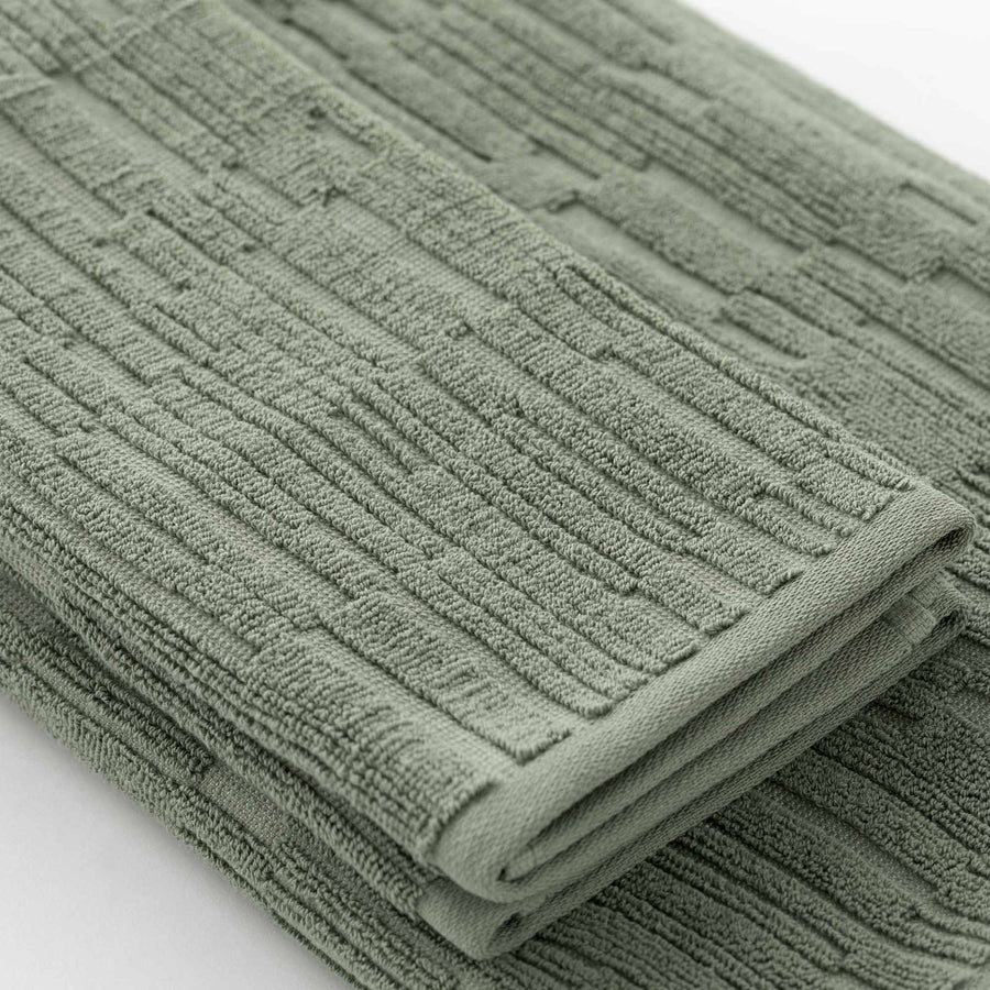 Sorku set 1+1 - Set in spugna jacquard 500gr con disegno a rilievo tinta su tinta