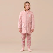 FE2549AB - Vestaglia bambina in coral con zip