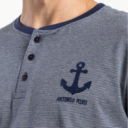 Pigiama uomo manica lunga abbottonatura serafino - 64173-0