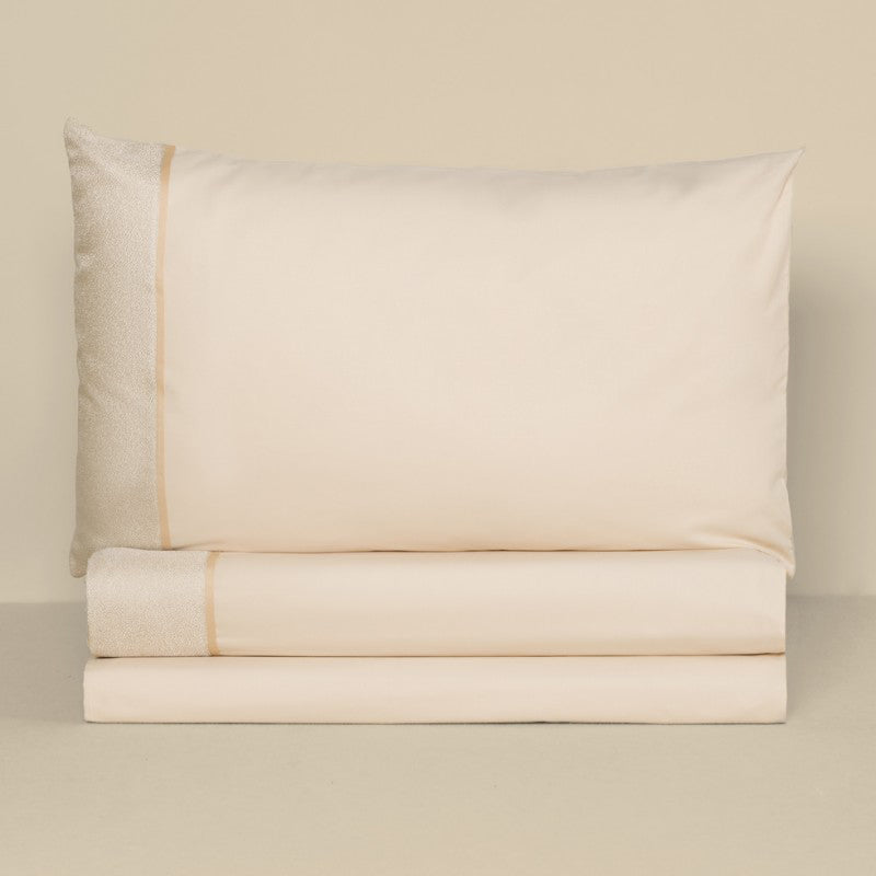 Completo letto in puro cotone con bordo in jacquard - Completo letto Laura