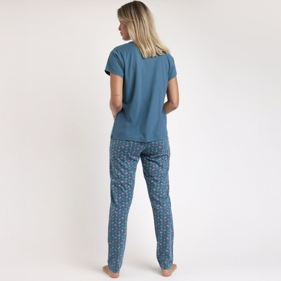 Pigiama donna manica corta con pantalone lungo - 63064-0