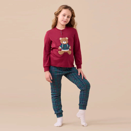 Pigiama Bambino Manica Lunga Con Fantasia, Rosso E Blu - Taglia 4-5 Anni