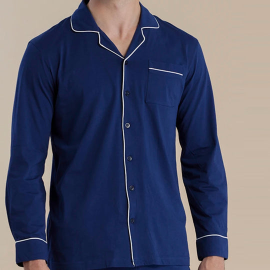 Pigiama uomo aperto avanti manica lunga e pantalone lungo- FC3050AB