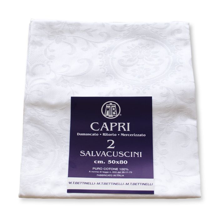 Capri Salvacuscini - Set di due federe damascate con zip