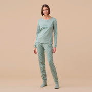 FA9187 - Pigiama donna caldo cotone good morning con polsini