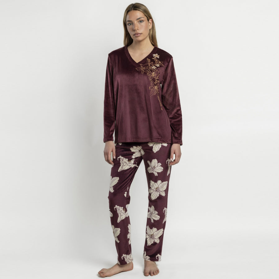 64657-0 - Pigiama a maniche lunghe in ciniglia luxury