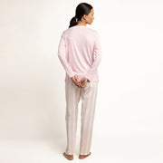 64642-0 - Pigiama pantalone viscosa a righe e maglia in modale