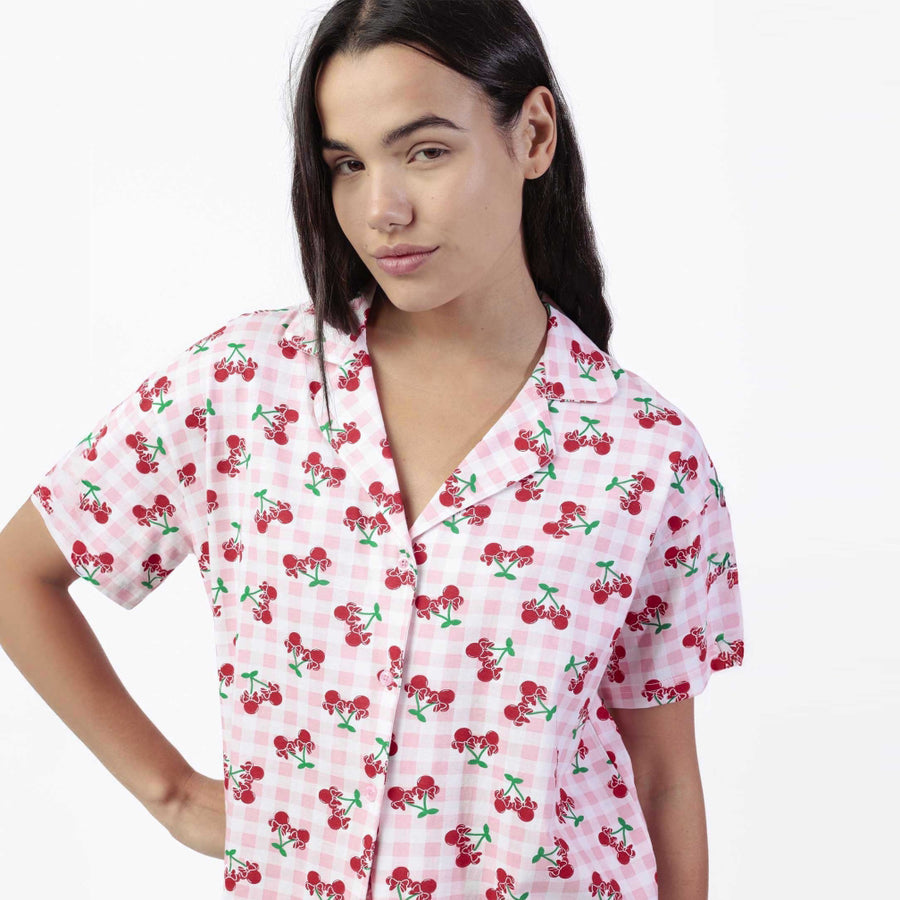 Pigiama donna Disney mezza manica aperta avanti - 64280-0
