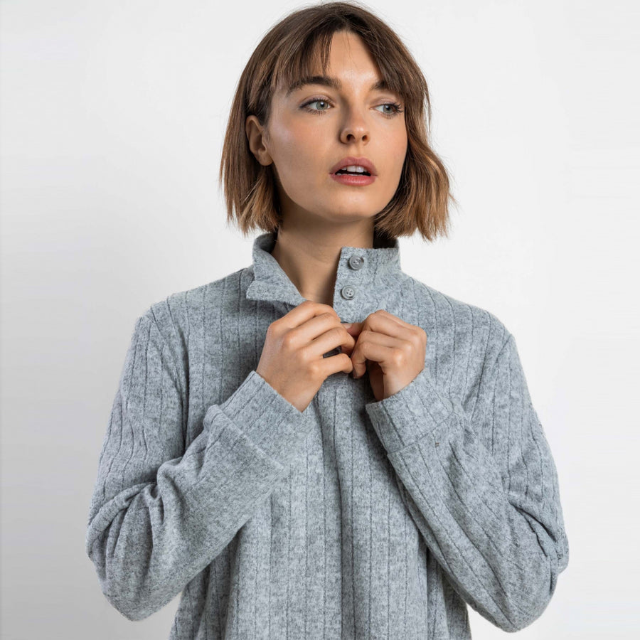 64641-0 - Pigiama a maniche lunghe in maglia con collo alto