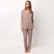 62617-0 - Pigiama in modal aperto avanti con rifiniture in raso