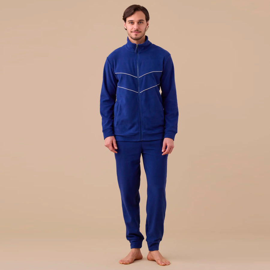 FC3186 - Completo uomo micropile rasato con zip frontale