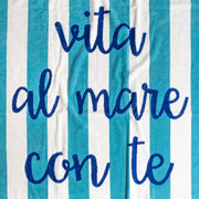 Telo mare in spugna velour rasato Vita al mare con te - AE531