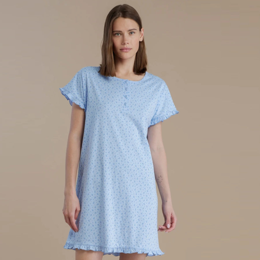 Camicia da notte mezza manica serafino - LA3356AB