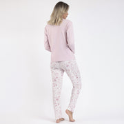 Pigiama donna serafino con pantalone lungo e stampa floreale - 62633