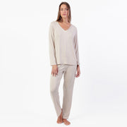 63646-0 - Pigiama in modal con collo in raso