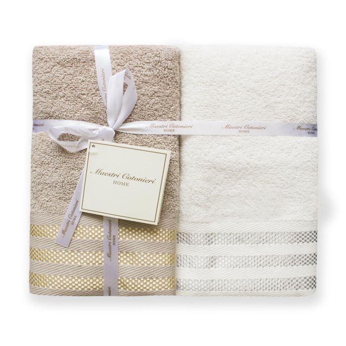 Amelie Asciugamani - Set da 2 Asciugamani E 2 Ospiti Amelie Maestri Cotonieri Home