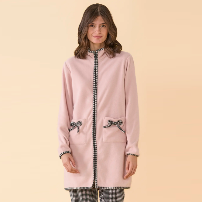 GE3159AB - Vestaglia micropile con zip Noidìnotte