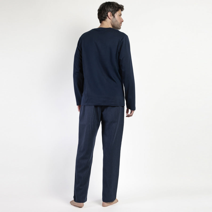 63188-0 - Pigiama da uomo a maniche lunghe con colletto button-down e pantaloni lungo