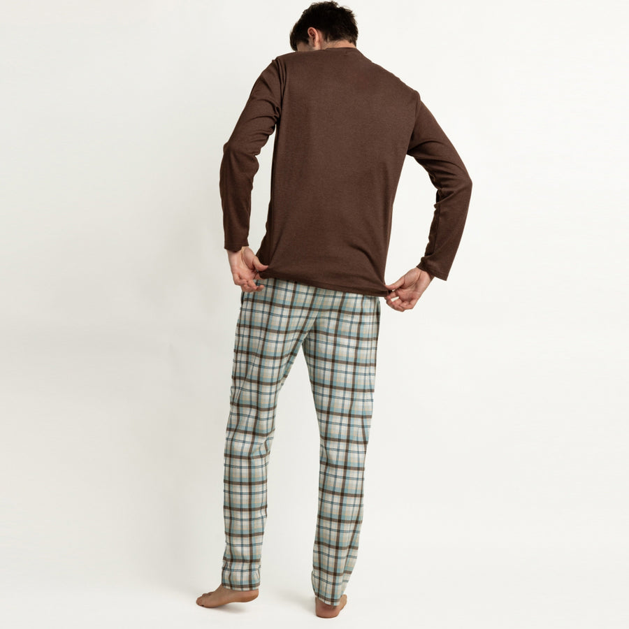64845-0 - Pigiama da uomo a maniche lunghe ADMAS con chiusura serafino "Be Kind To Yourself"