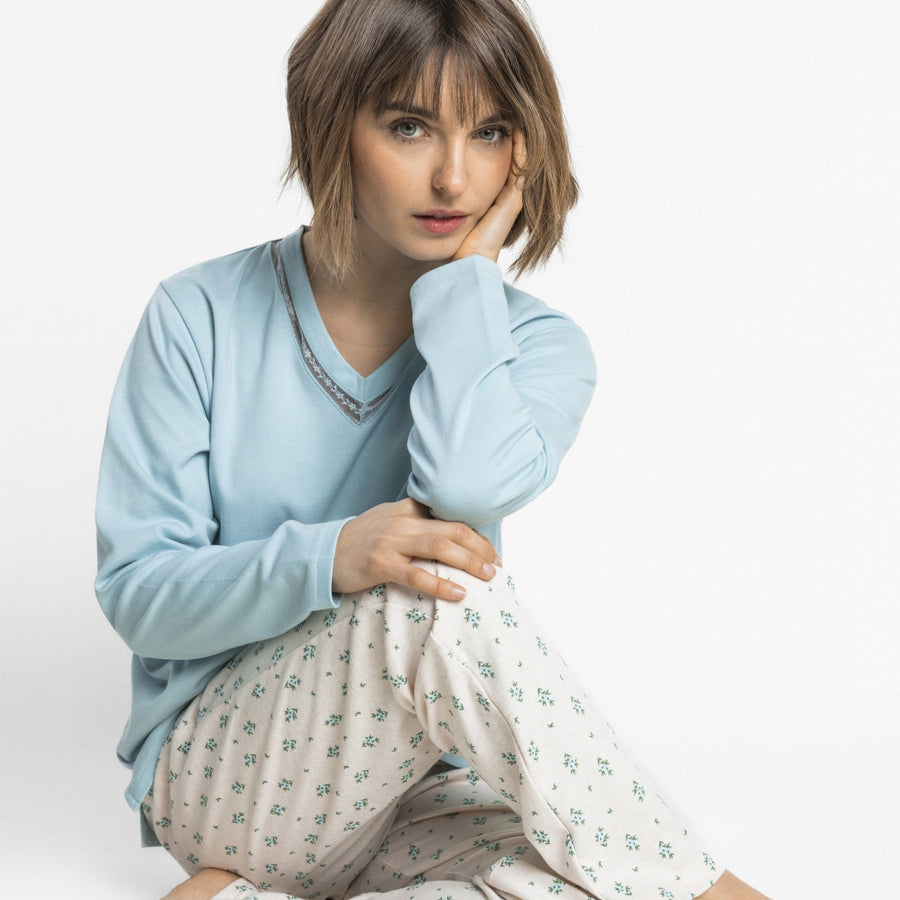64618-0 - Pigiama da donna a maniche lunghe