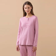 FA9187 - Pigiama donna caldo cotone good morning con polsini