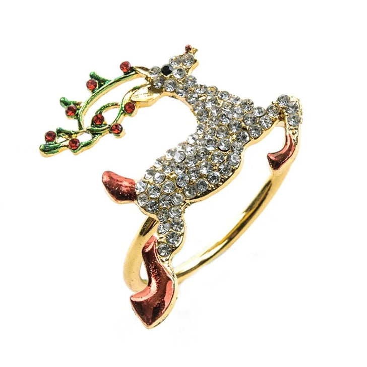 Renna Luxury - Legatovagliolo in metallo finitura oro renna luxury