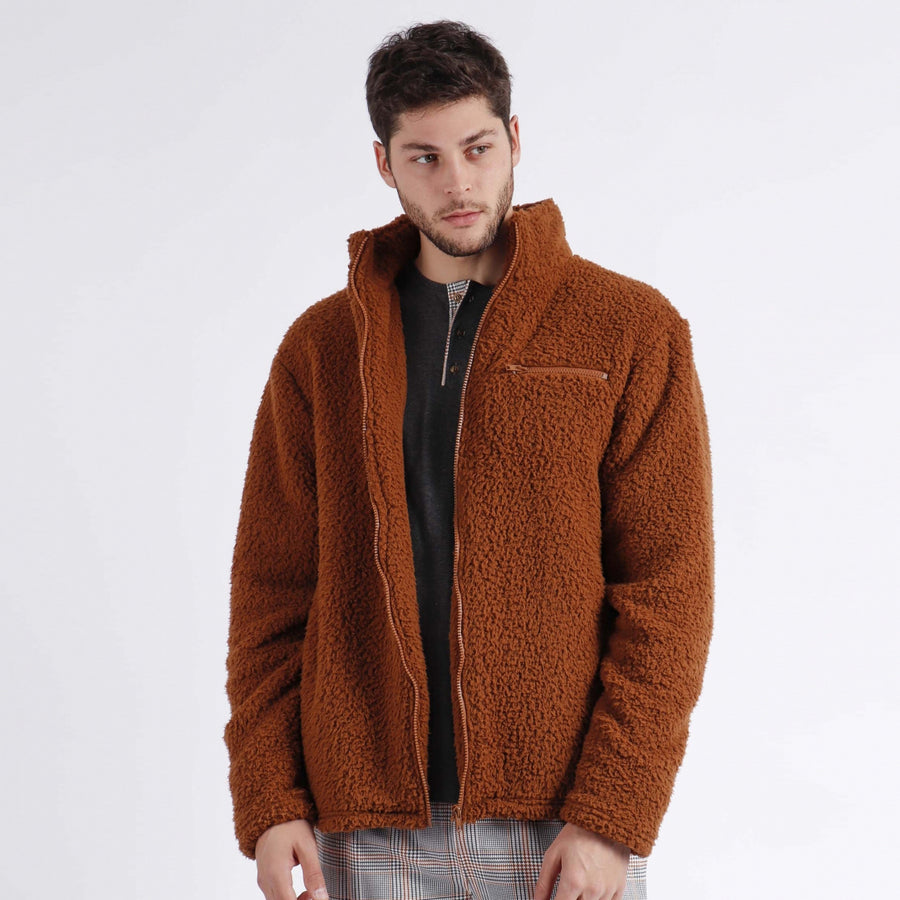 Vestaglia manica lunga con zip  caramel - 67066-0