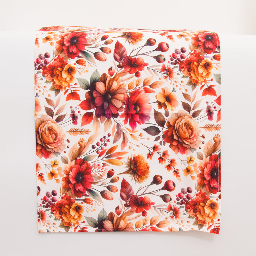 Runner in cotone con stampa floreale - Runner Autunno in Fiore