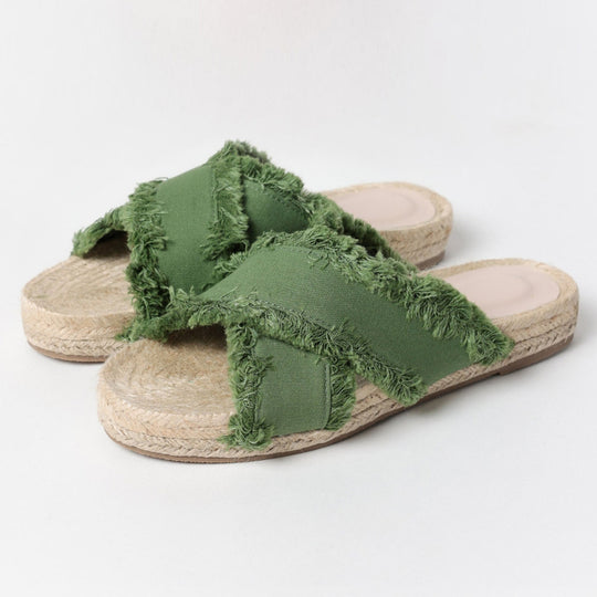 Ciabatta espadrilles a fasce incrociate - 69082-0